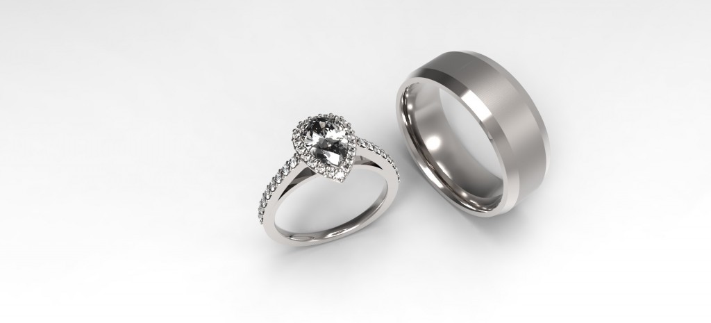 His and Her Custom Diamond engagement ring Jewelry Collection