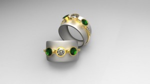 Custom Diamond & Emerald Band makes an elegant jewelry gift