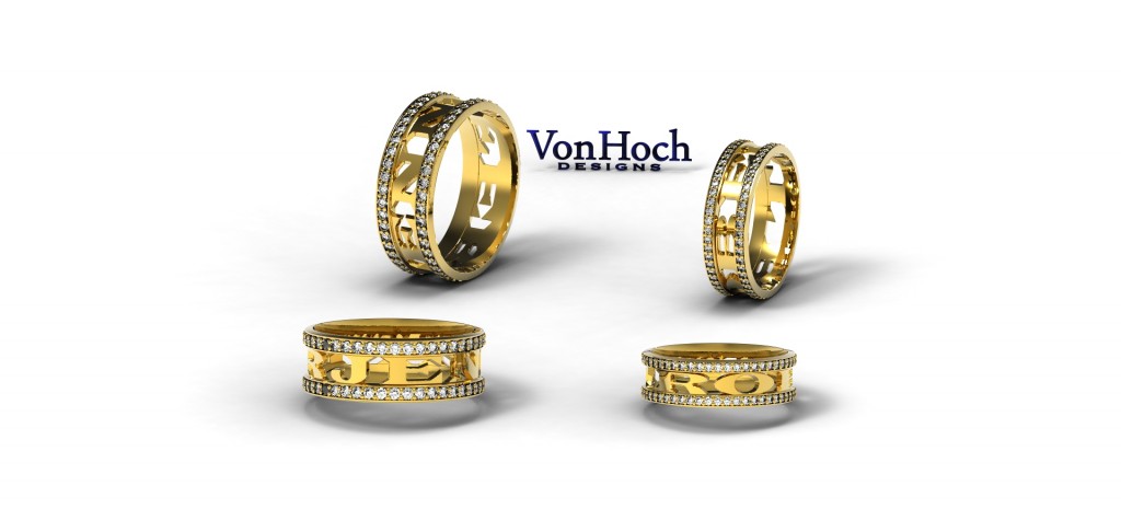 Von Hoch HonorRing VON HOCH DESIGN HONOR RING IN 14 karat or 18 karat Rose Gold, White Gold, or Platinum with Channel Set Diamonds