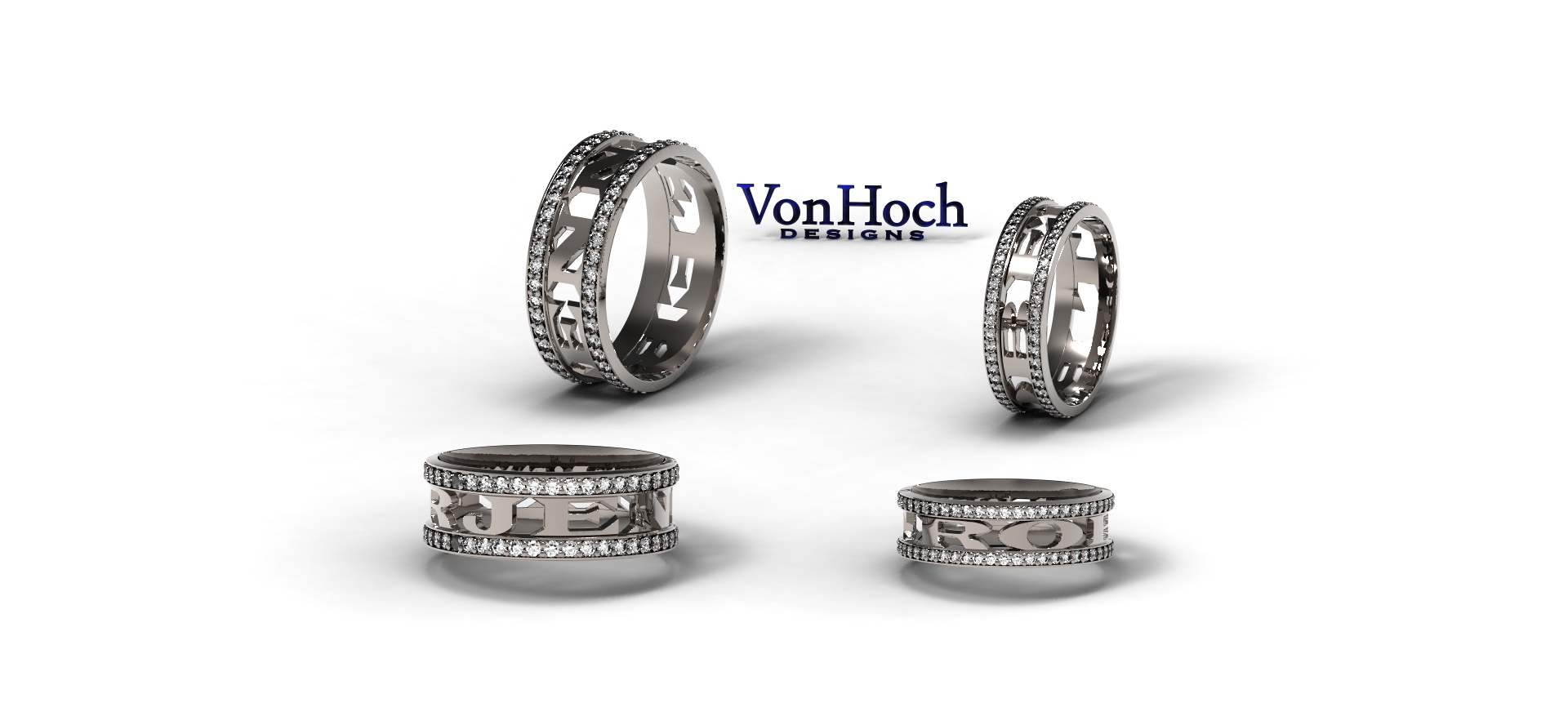 Von Hoch Honor-Ring Wedding Band set in platinum and channel set diamonds, also available in 14 karat or 18 karat yellow , white or rose gold, as well as two-tone.(1)