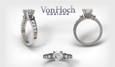 Von Hoch Designs 14k White Gold Diamond Engagement Ring