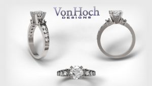 Von Hoch Designs 14k White Gold Diamond Engagement Ring