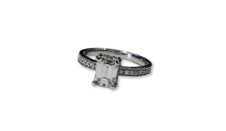 Custom Diamond Emerald-Cut Engagement Ring Custom Diamond Emerald-Cut Engagement Ring