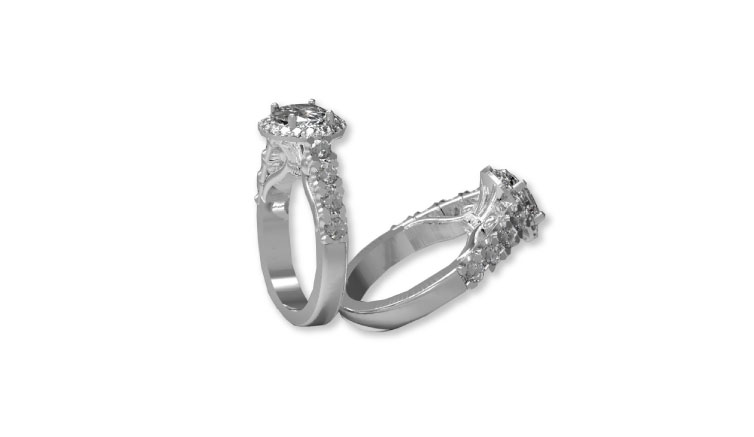 Custom Diamond Engagement Ring With Round Center Diamond Custom Diamond Engagement Ring With Round Center Diamond