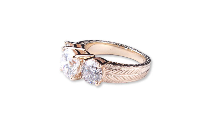 Custom Diamond Engagement Ring with 14k White Gold Custom Diamond Engagement Ring with 14k White Gold