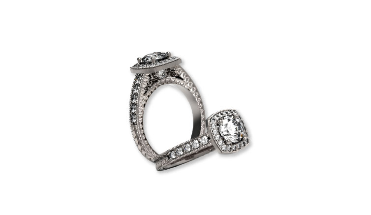 Platinum Diamond Halo Engagement Ring Platinum Diamond Halo Engagement Ring