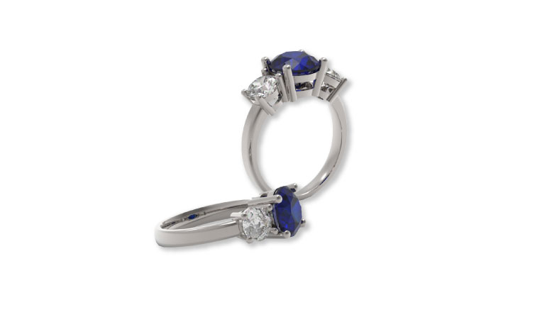 Sapphire Diamond 3-Stone Ring Sapphire Diamond 3-Stone Ring