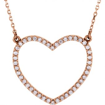 Valentines Jewelry Gift Ideas include this Stuller Diamond Heart Set in Rose Gold